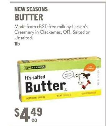 New Seasons Market New Seasons Butter offer
