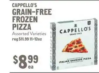 New Seasons Market Cappello's Grain-Free Frozen Pizza offer