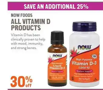 New Seasons Market Now Foods All Vitamin D Products offer