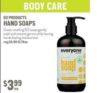 New Seasons Market EO Products Hand Soaps offer