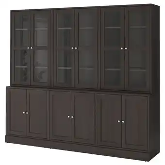 Ikea Havsta Storage combination w/glass doors, dark brown, 95 5/8x18 1/2x83 1/2 offer