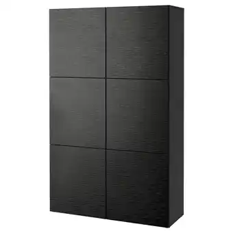 Ikea BestÅ Storage combination with doors, black-brown/laxviken black, 47 1/4x16 1/2x76 offer