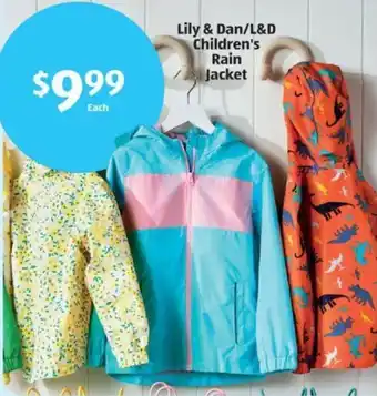 Aldi Lily & Dan/L&D Children's Rain Jacket offer