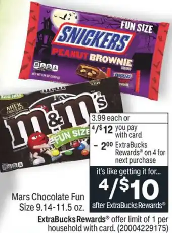 CVS Mars Chocolate Fun Size 9.14-11.5 oz offer