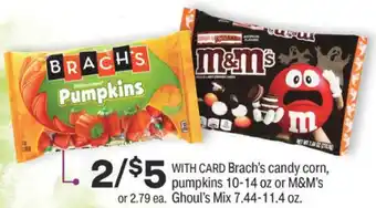 CVS Brach's Candy Corn, Pumpkins 10-14 oz Or M&M's Ghoul's Mix 7.44-11.4 oz offer