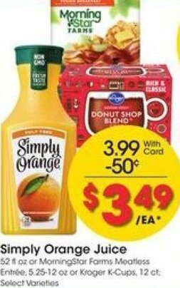 Kroger Simply Orange Juice offer