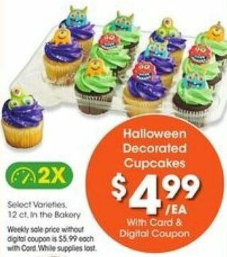 Kroger Halloween Decorated Cupcakes offer
