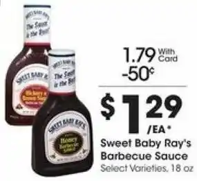 Kroger Sweet Babay Ray's Barbecue Sauce 18 oz offer