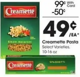 Kroger Creamette Pasta 10-16 oz offer