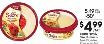 Kroger Sabra Family Size Hummus offer
