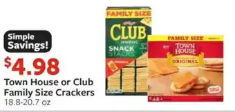 Fareway Town House or Club Family Size Crackers 18.8-20.7 oz offer