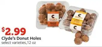 Fareway Clyde's Donut Holes select varieties, 12 oz offer