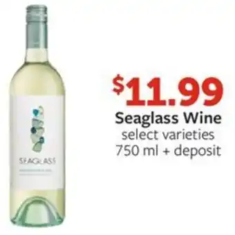 Fareway Seaglass Wine select varieties 750 ml + deposit offer
