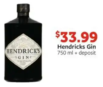 Fareway Hendricks Gin 750 ml + deposit offer