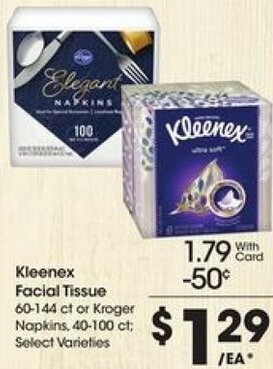 Kroger Kleenex Facial Tissue offer
