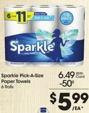Kroger Sparkle Pick-A-Size Paper Towels offer
