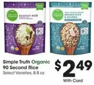 Kroger Simple Truth Organic 90 Second Rice 8.8 oz offer