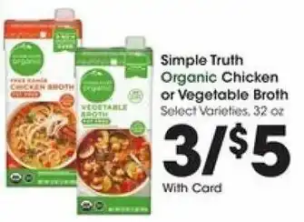 Kroger Single Truth Organic Chicken Or Vegetable Broth offer