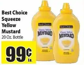Best Choice Squeeze Yellow Mustard 20 oz