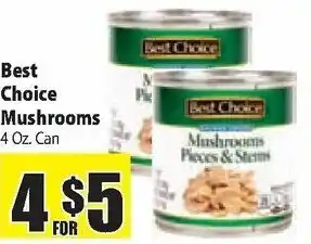 Food Giant Best Choice Mushrooms 4 oz offer