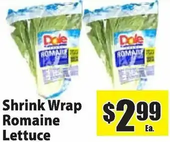 Food Giant Shrink Wrap Romaine Lettuce offer