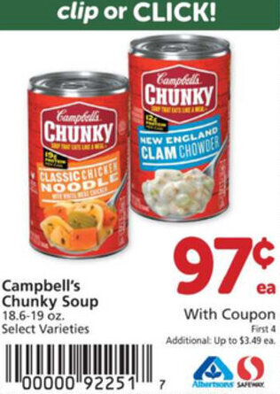Albertsons Campbell's Chunky Soup offer