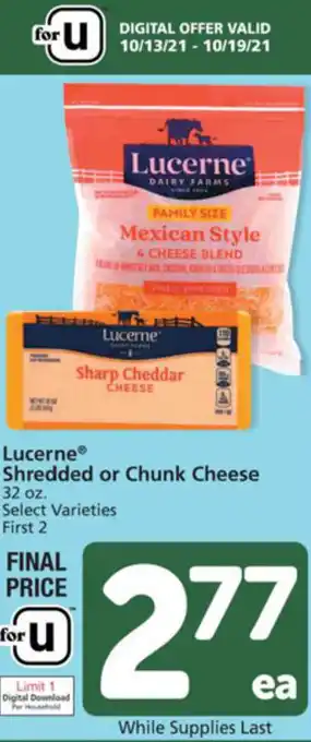 Albertsons Lucerne Shredded Or Chunk Cheese 32 oz offer