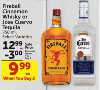 Albertsons Fireball Cinnamon Whisky Or Jose Cuervo Tequila 750 ml offer