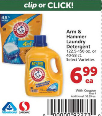 Albertsons Arm & Hammer Laundry Detergent offer