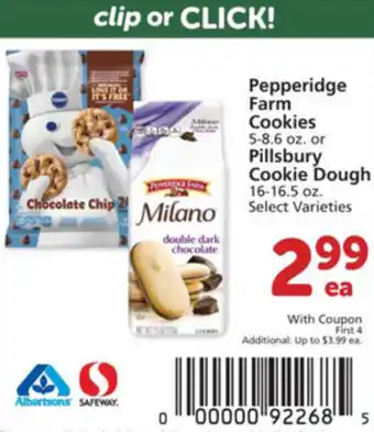 Albertsons Pepperidge Farm Cookies Or Pillsbury Cookie Dough offer