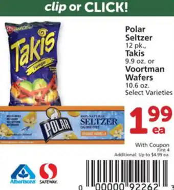 Albertsons Polar Seltzer Takis Or Voortman Wafers offer