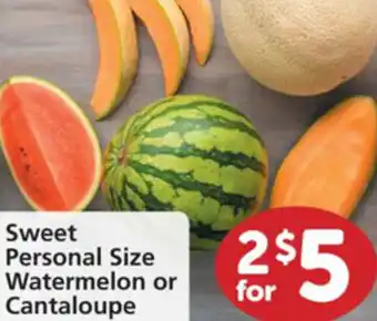Albertsons Sweet Personal Size Watermelon Or Cantaloupe offer