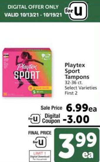 Albertsons Playtex Sport Tampons offer