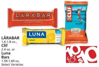 Albertsons Lärabar, Clif Or Luna Bars offer