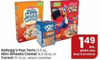 Albertsons Kellogg's Pop Tarts, Mini Wheats Cereal Or Cereal offer