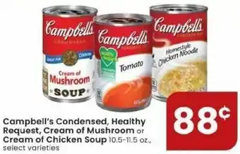 Albertsons Campbell's Condensed, Healthy Request, Cream Of Mushroom Or Cream Of Chicken Soup offer