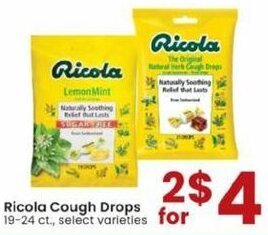 Albertsons Ricola Cough Drops offer