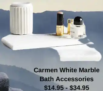 Crate&Barrel Carmen White Marble Bath Accessories offer