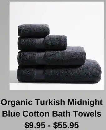 Crate & Barrel Organic Turkish Midnight Blue Cotton Bath Towels offer