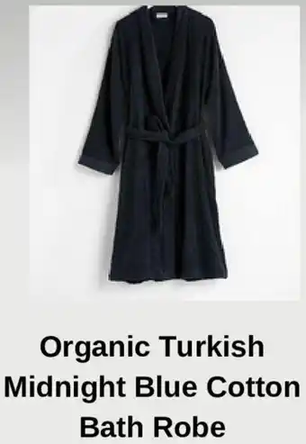 Crate&Barrel Organic Turkish Midnight Blue Cotton Bath Robe offer