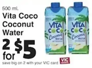 Harris Teeter Vita Coco Coconut Water offer