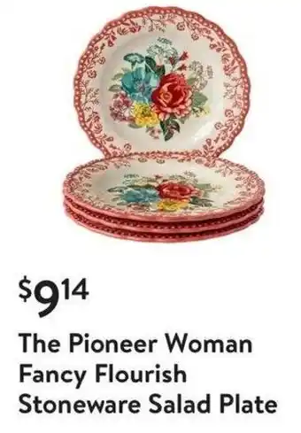 Walmart The Pioneer Woman Fancy Flourish Stoneware Salad Plate offer