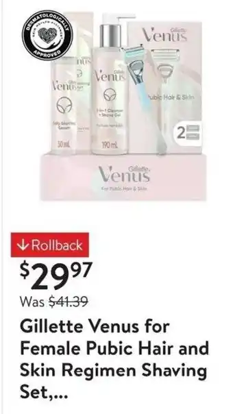 Walmart Gillette Venus for Female Pubic Hair and Skin Regimen Shaving Set,... offer