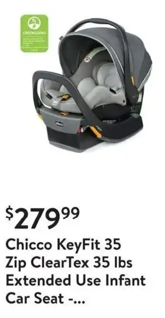 Walmart Chicco KeyFit 35 Zip ClearTex 35 lbs Extended Use Infant Car Seat -... offer