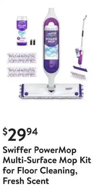 Walmart Swiffer PowerMop Multi-Surface Mop Kit for Floor Cleaning, Fresh Scent offer