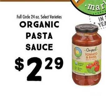 Maceys Full Circle Organic Pasta Sauce offer