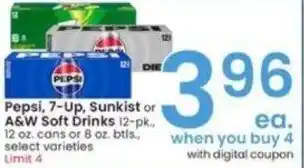 Albertsons Pepsi, 7-Up, Sunkist or A&W Soft Drinks offer