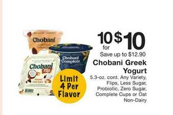 Fairway Store Market Chobani Greek Yogurt offer