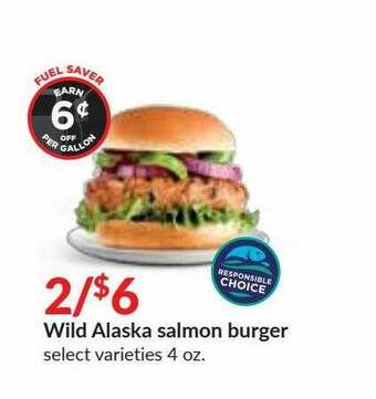 Hy-Vee Wild Alaska Salmon Burger offer