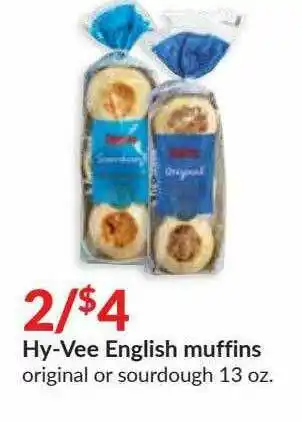 Hy-Vee Hy-Vee English Muffins Original Or Sourgough offer